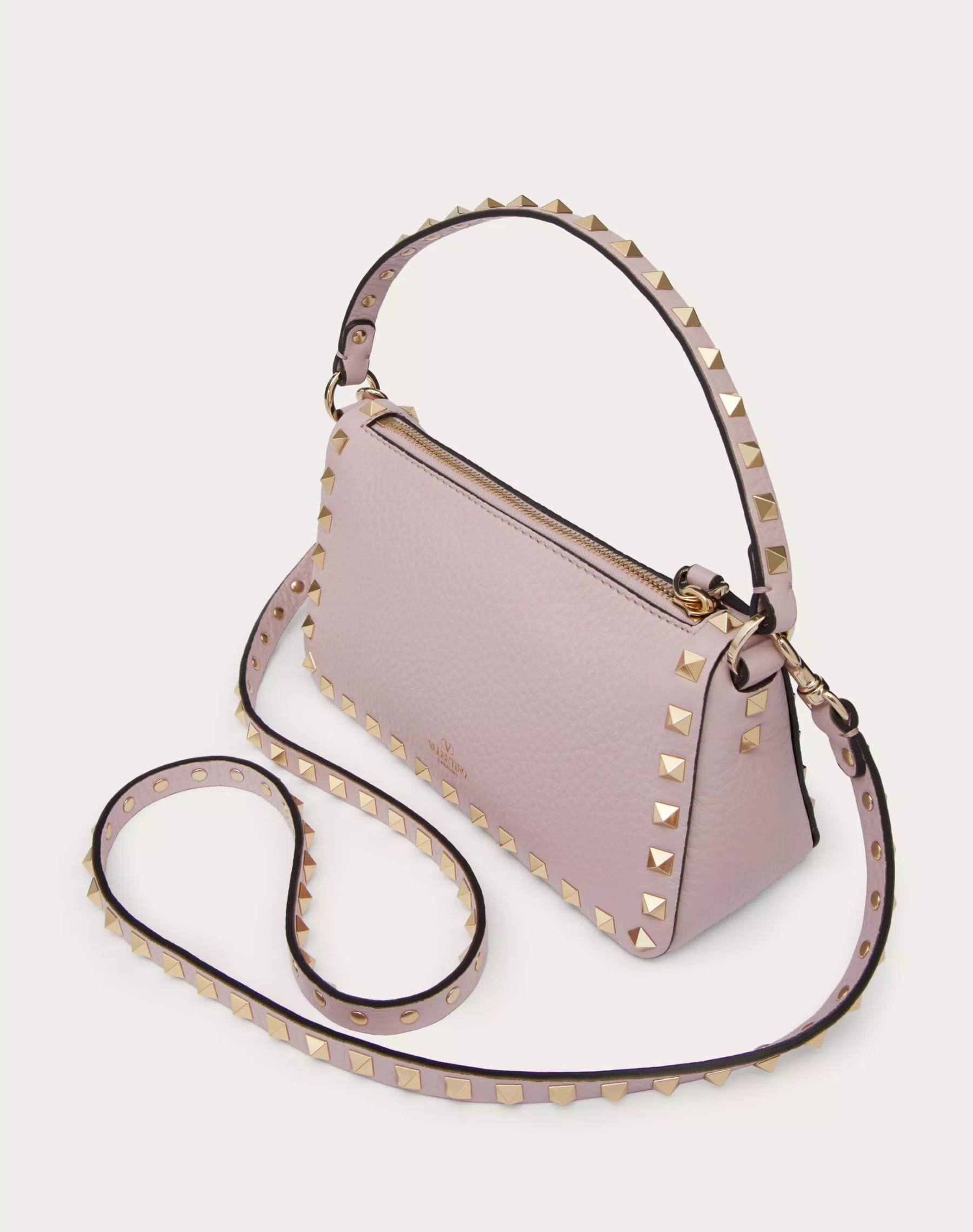 SMALL ROCKSTUD GRAINY CALFSKIN CROSSBODY BAG
